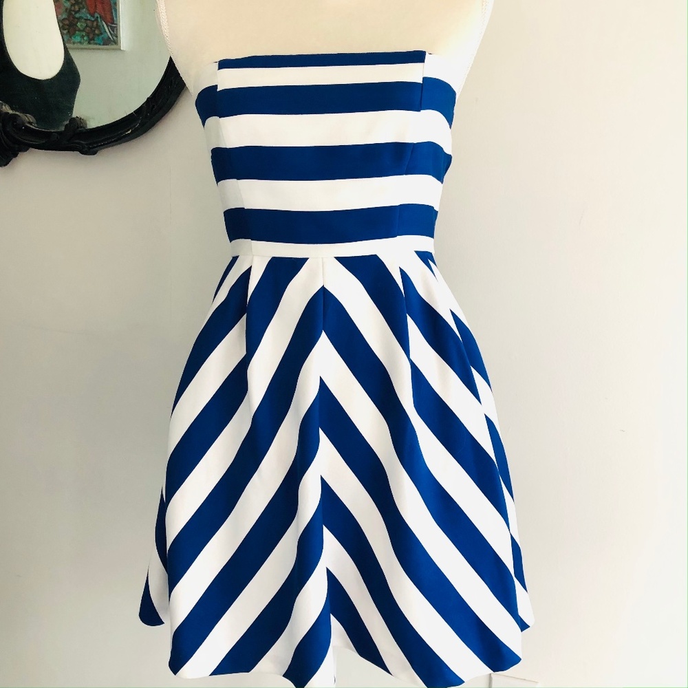 Outback Red BL& WH Striped Sleeveless Dress